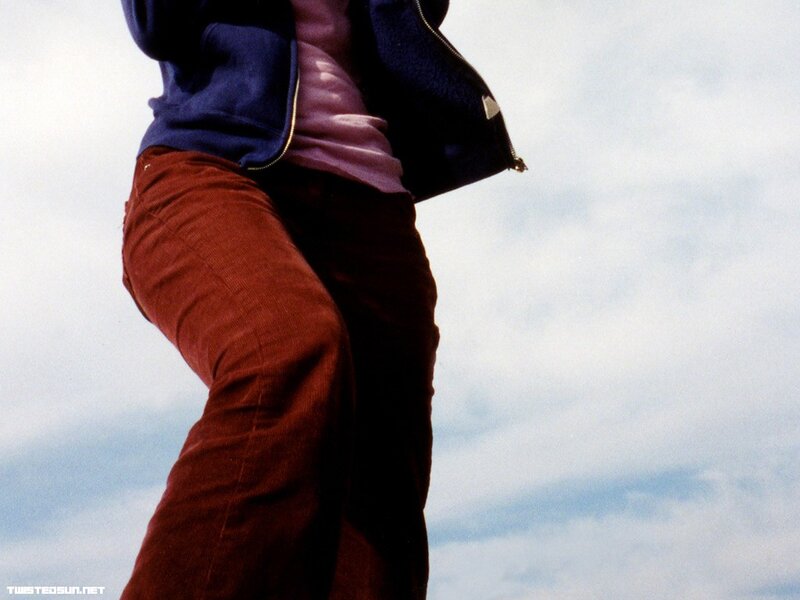 person in corduroy pants
