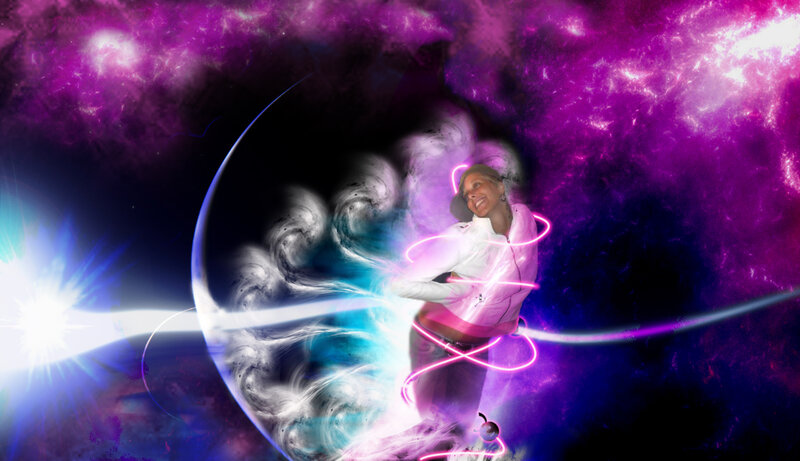 Person in Cosmic Scene
