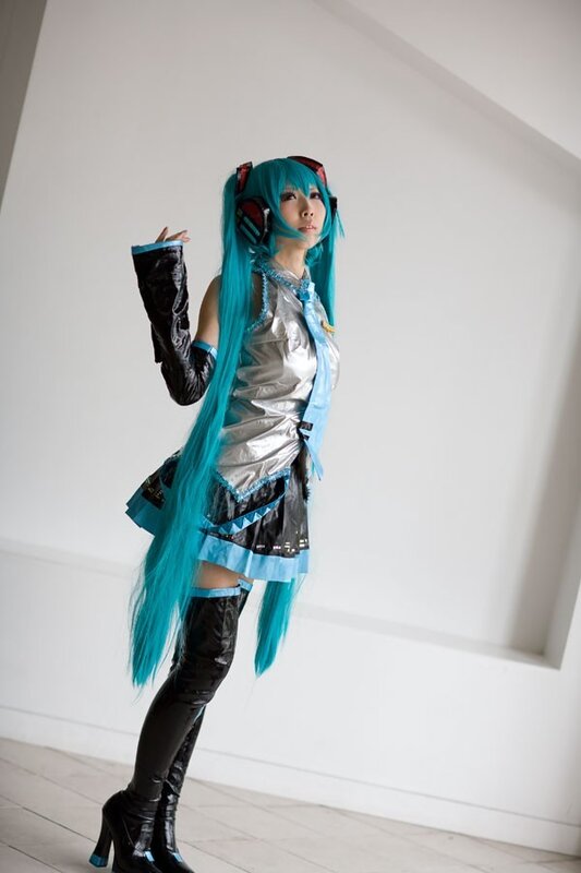 Person in Cosplay — Blue, Neutral, Photograph, Long Hair