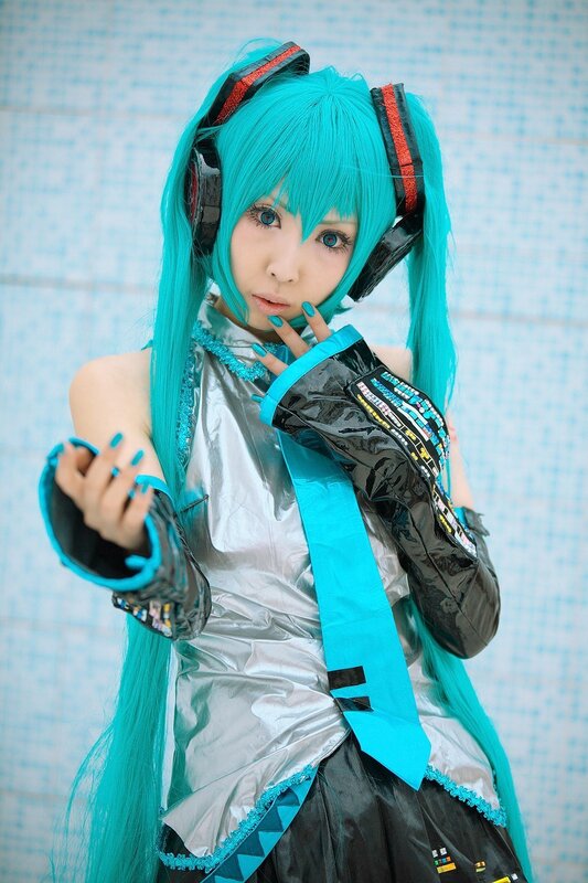 Person in Cosplay Costume — Blue, Confident, Photograph