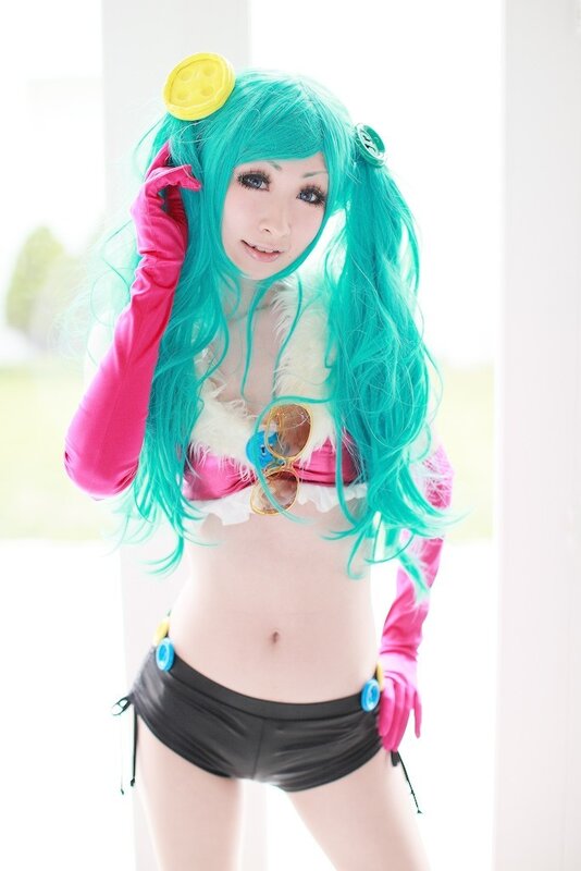 Person in Cosplay — Cyan, Playful, Photograph, Wavy Hair
