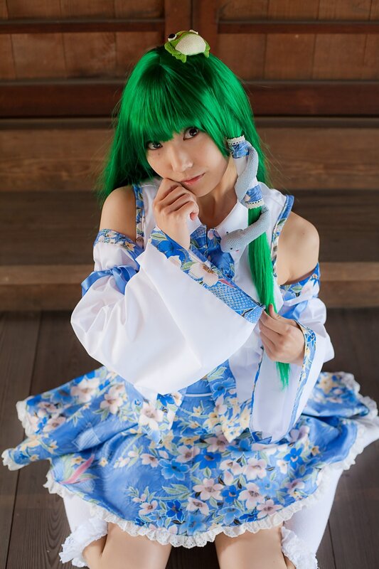 Person in Cosplay — Green, Playful, Photograph, Green Wig