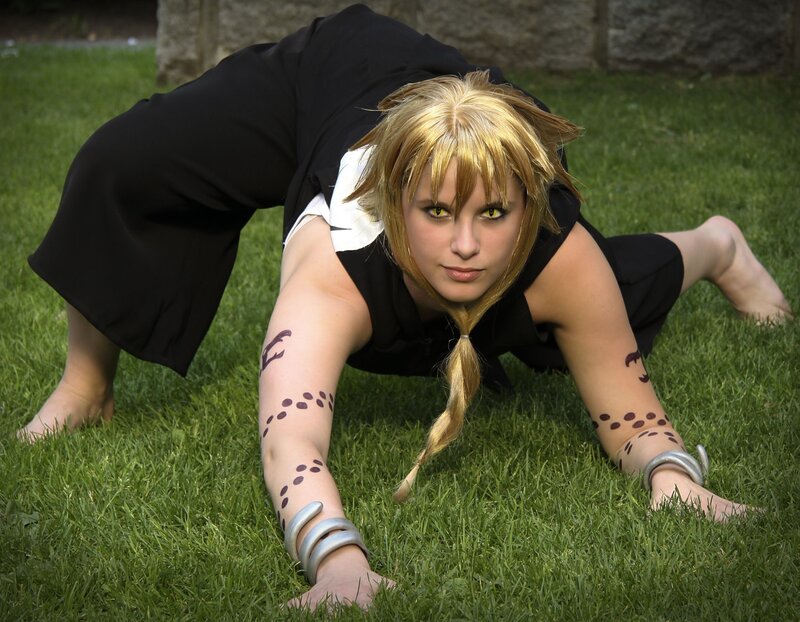 Person in Cosplay on Grass