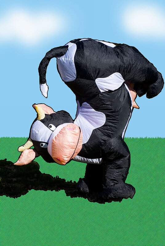 person in cow costume