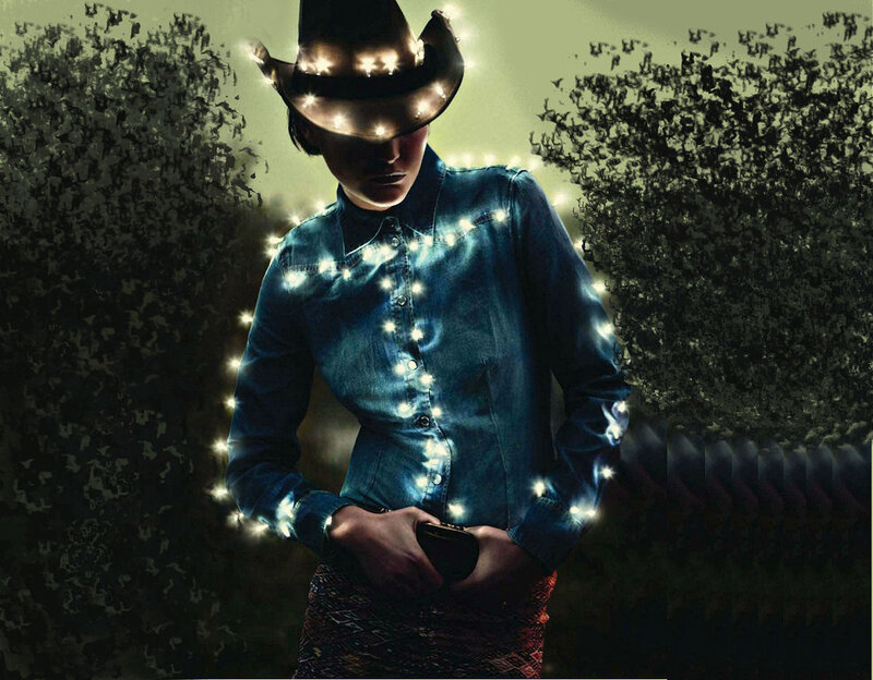 Person in Cowboy Hat — Blue