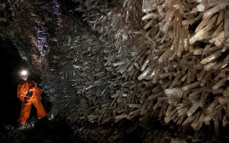 Person in crystal cave