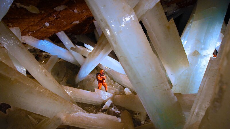 Person in Crystal Cave — White