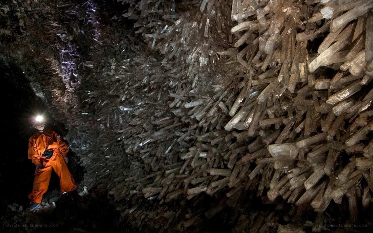 Person in crystal cave