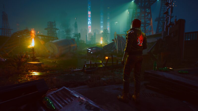 Person in Cyberpunk Jacket — Green