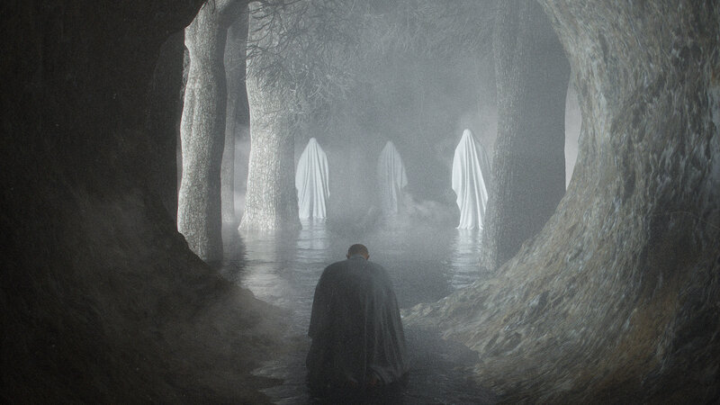 Person in Dark Cloak — Gray