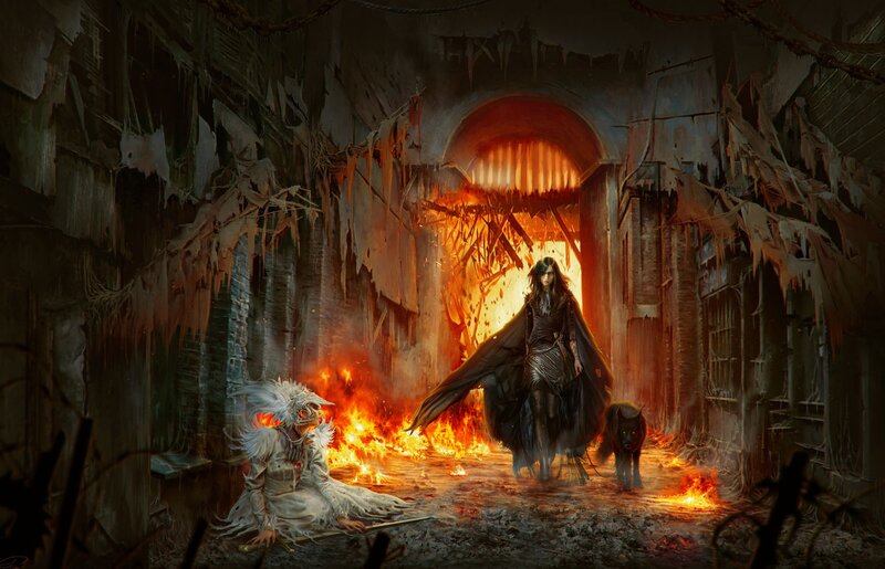 Person in Dark Cloak — Orange