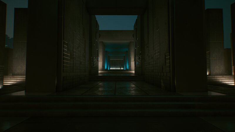Person in Dark Corridor — Black, Night