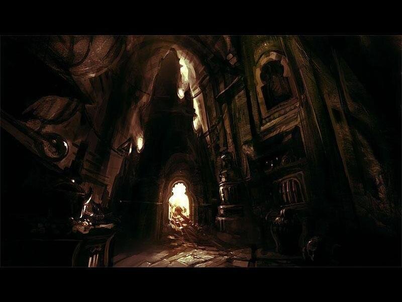 Person in Dark Corridor — Black