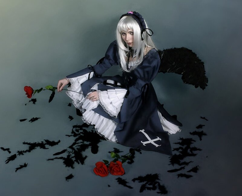 Person in Dark Dress — Gray