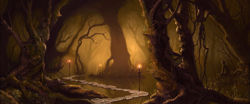 Person in Dark Forest — Brown