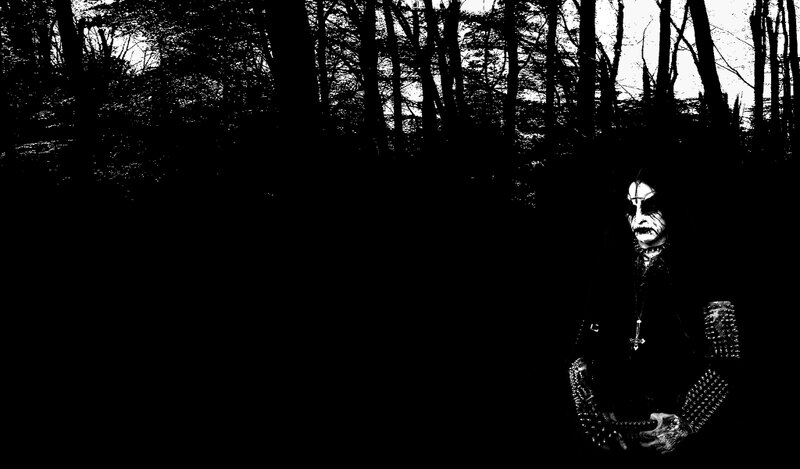 person in dark forest