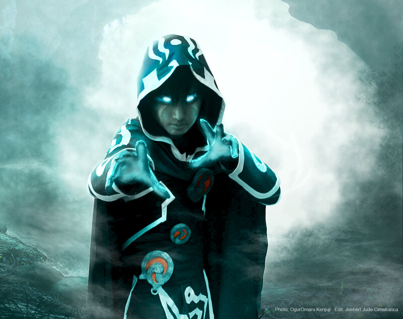Person in Dark Hooded Cloak — Black