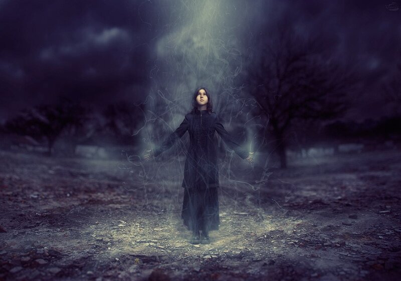 Person in Dark Robe — Purple