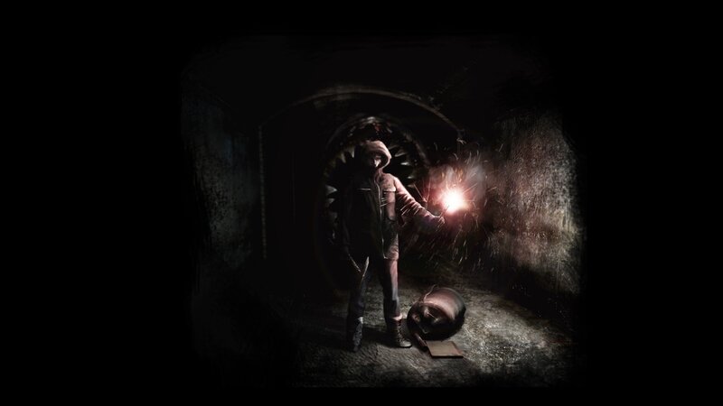 Person in Dark Tunnel — Black, Night, Digital Art