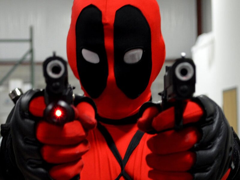 Person in Deadpool Costume