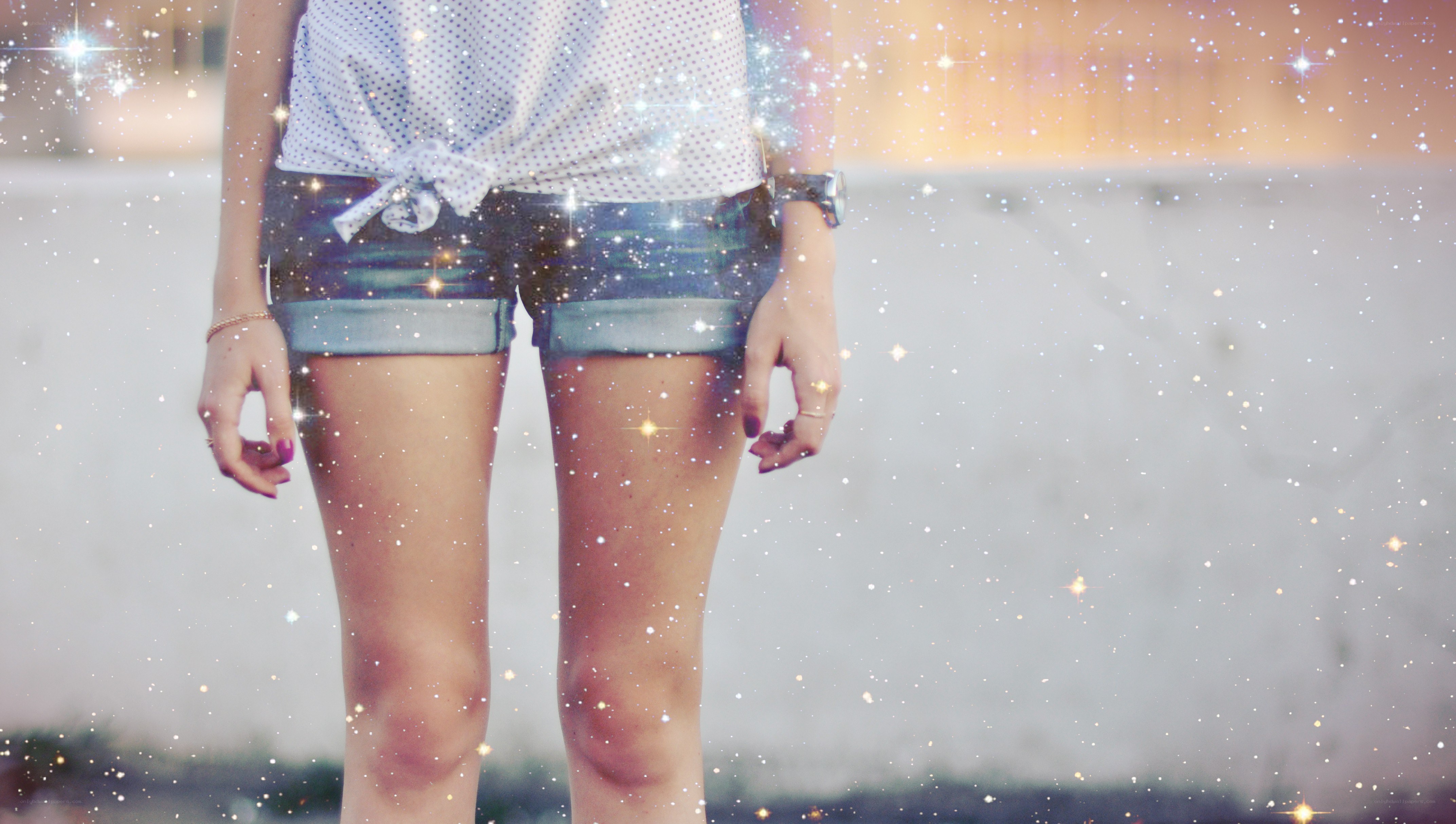 person in denim shorts