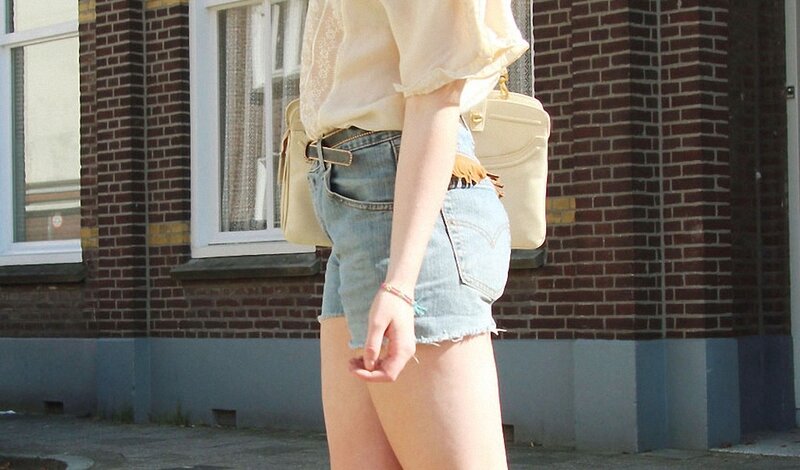 Person in Denim Shorts — Blue, Casual, Afternoon