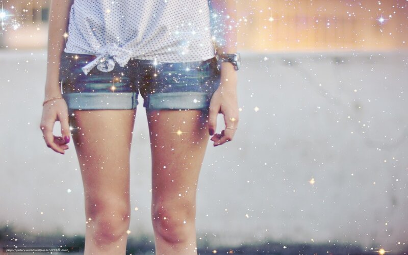 person in denim shorts
