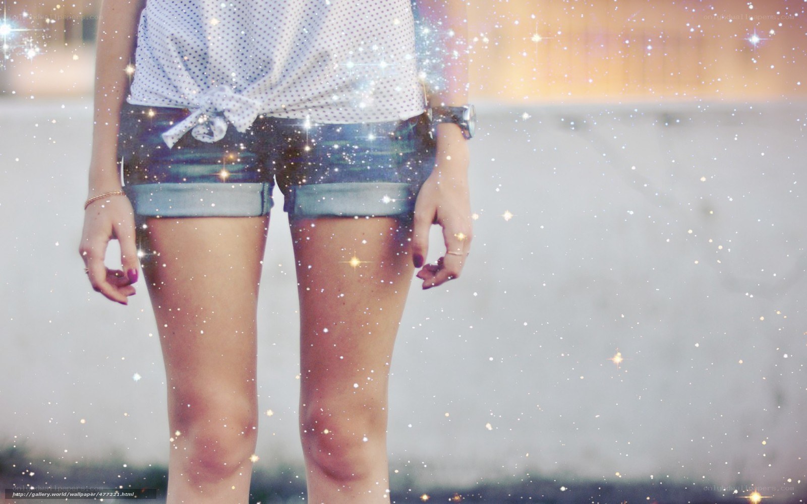 person in denim shorts