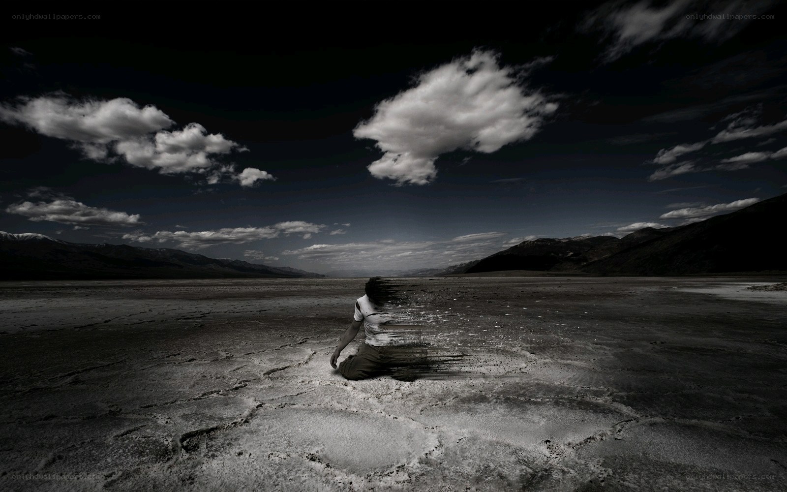 person in desert landscape