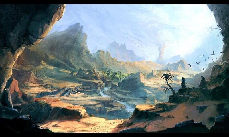 Person in Desert Landscape — Brown