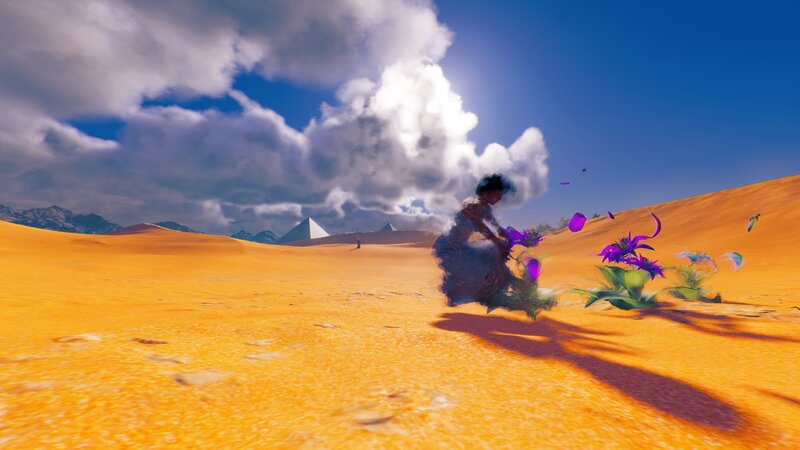 Person in Desert — Orange, Dramatic, Afternoon
