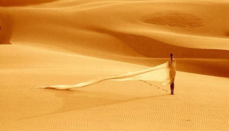 Person in Desert — Orange