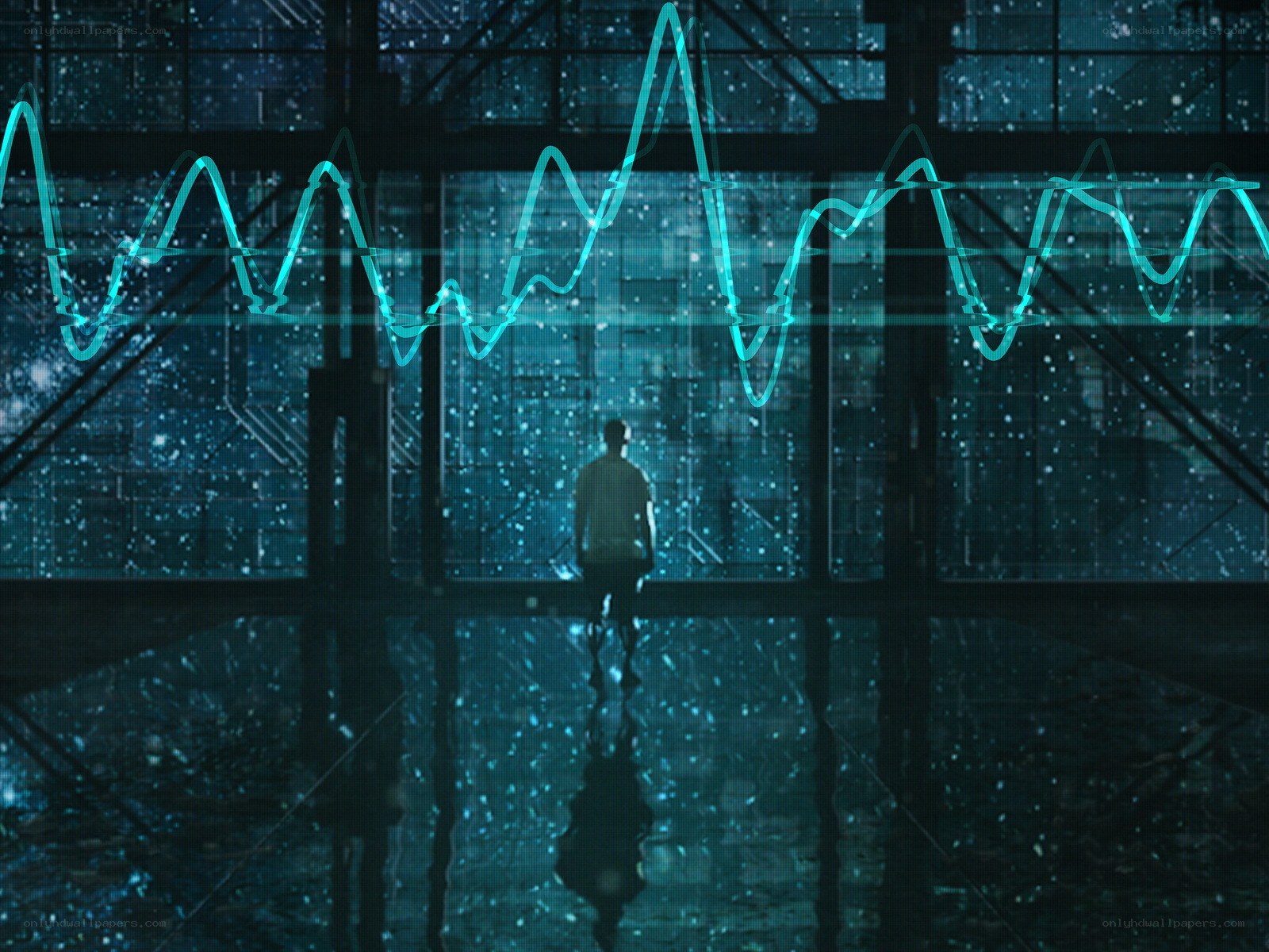 person in digital space