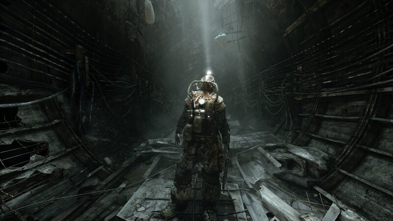 Person in Diving Suit — Gray, Dark, Dramatic
