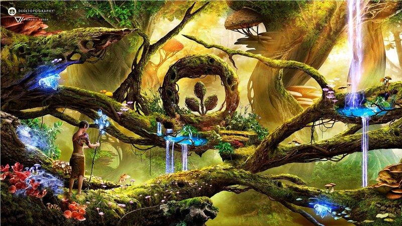 Person in Fantasy Forest