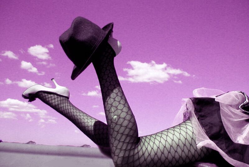 Person in Fishnet Stockings — Purple