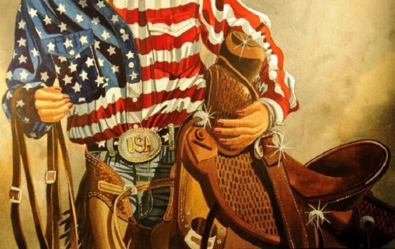 Person in Flag Shirt