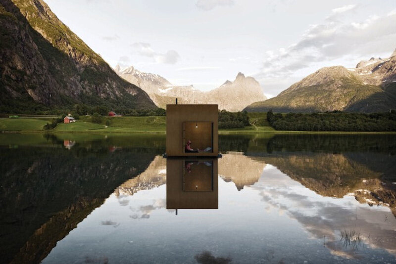 Person in Floating Cabin