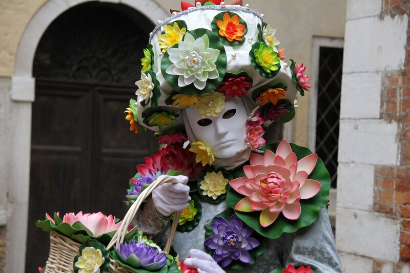 Person in Floral Mask