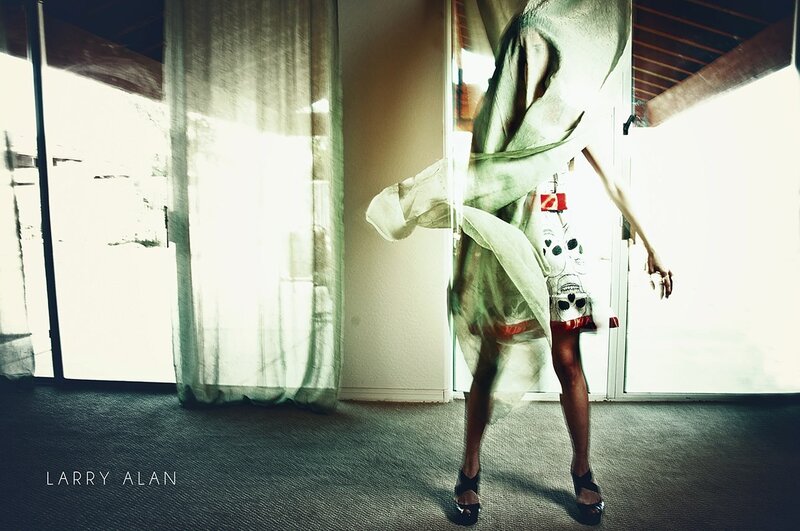 Person in Flowing Dress — Green
