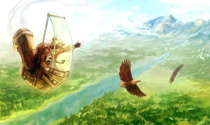 Person in Flying Machine