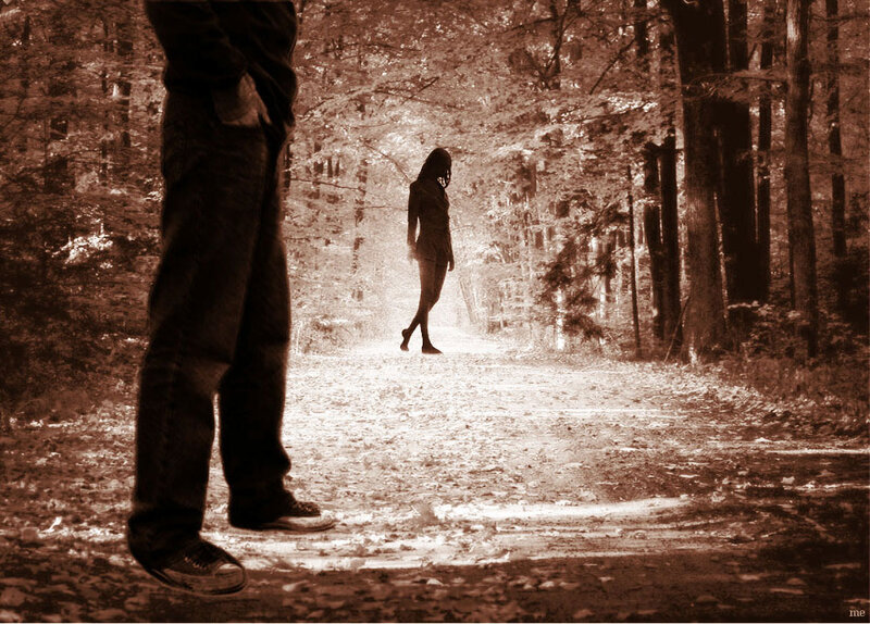 Person in Forest — Brown, Dramatic