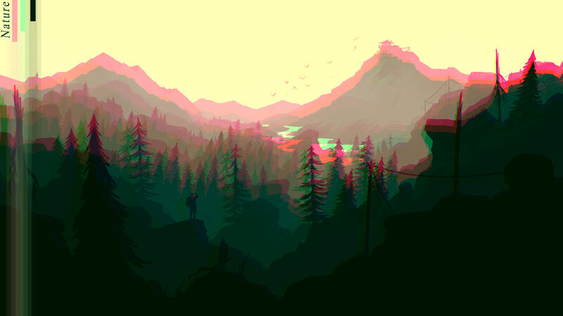 Person in Forest Landscape — Green