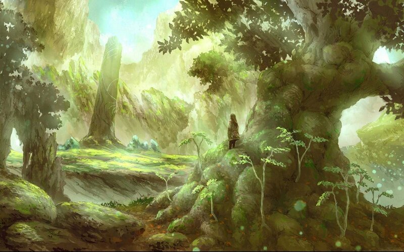 Person in Forest Landscape
