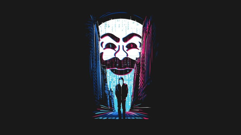 Person in Front of Mask