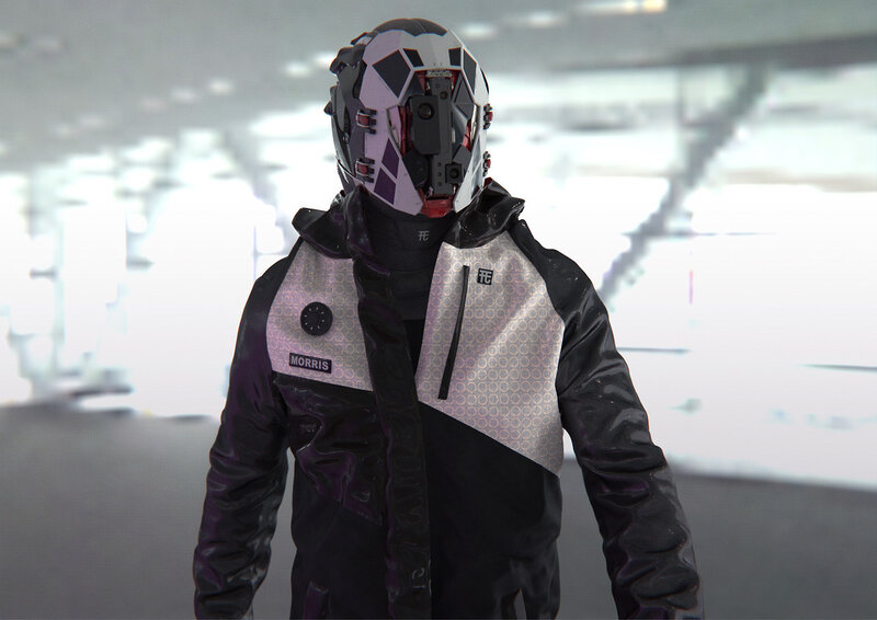 Person in Futuristic Armor — Black, Dramatic