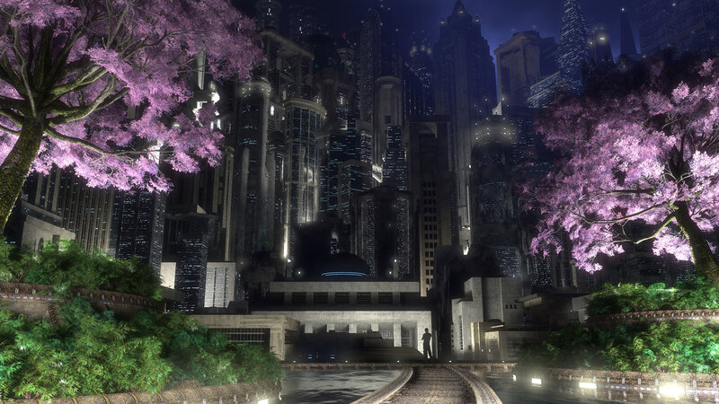 Person in Futuristic City