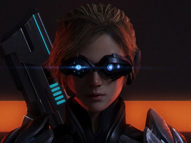 Person in Futuristic Gear