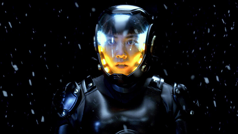 Person in Futuristic Helmet — Black
