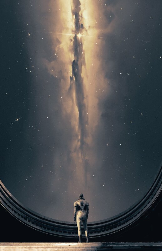 Person in Futuristic Suit — Black, Dramatic, Night